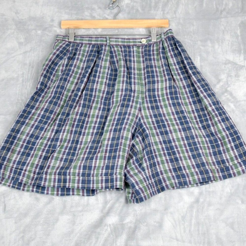 Lauren Ralph Lauren Shorts Women's 14 Linen Plaid Linen